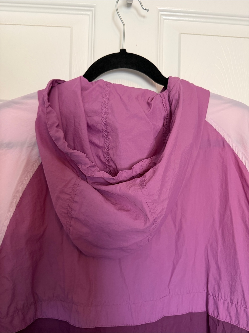 Eddie Bauer Colorblock Pink & Purple Hooded Windbreaker - Picture 5 of 11